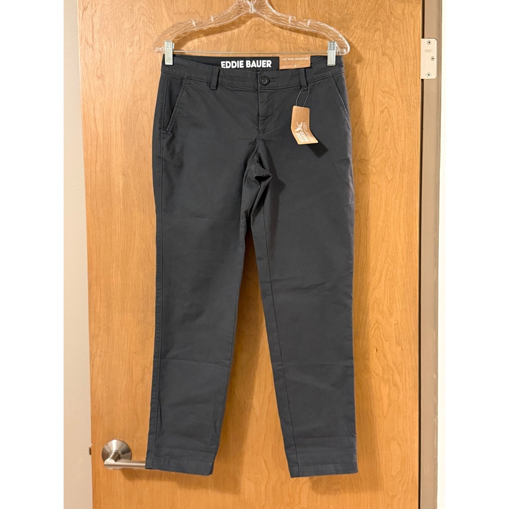 Eddie‎ Bauer Legend Wash Boyfriend Pant Carbon Gray Womens P2 Petite 7709 NWT